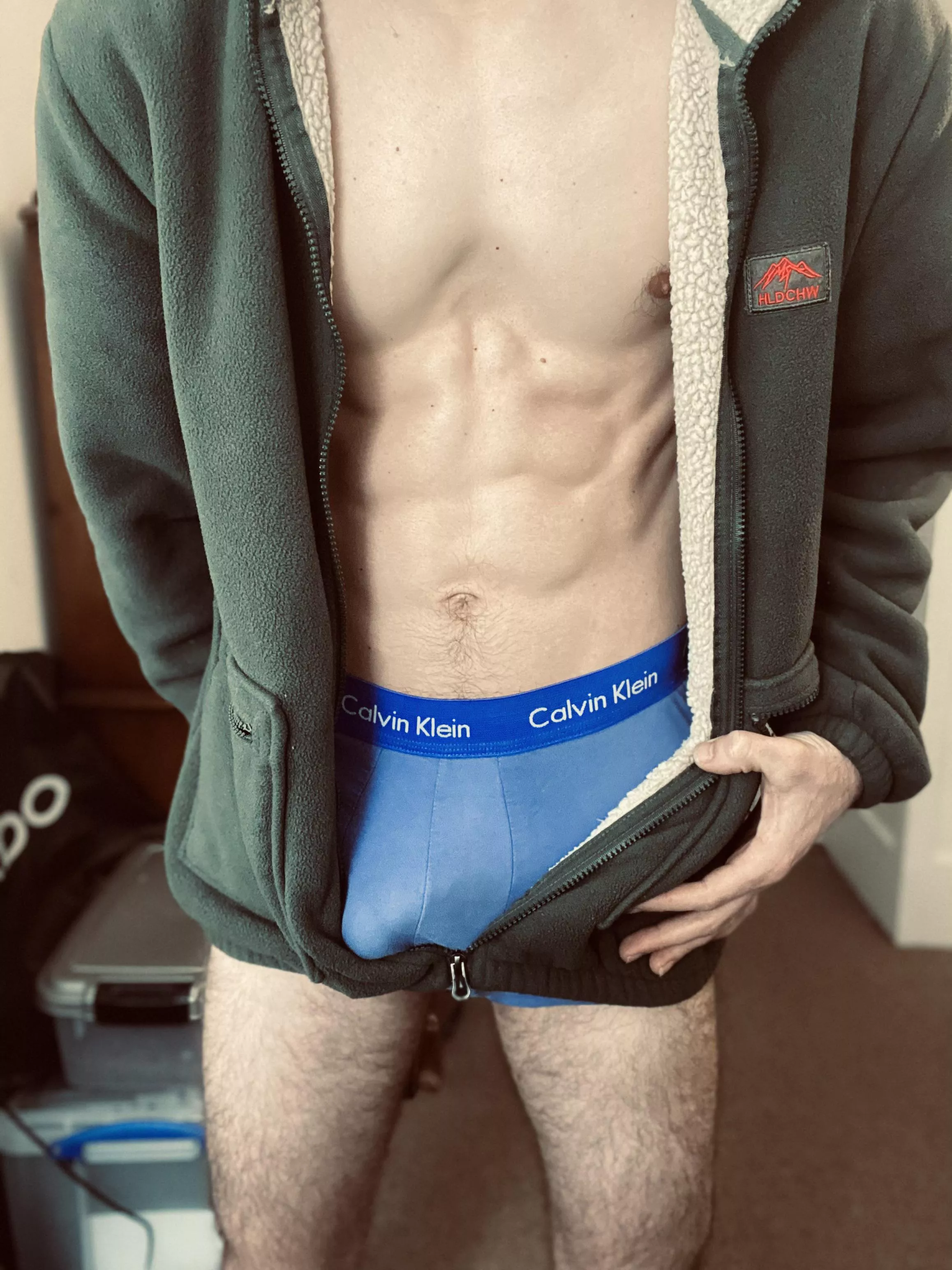 I always go shirtless with this sweater 😘 posted by mileshighcolorado