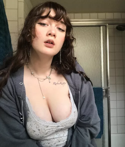 I hope you like the little cleavage shot before I go to school😉 by RubieKitty