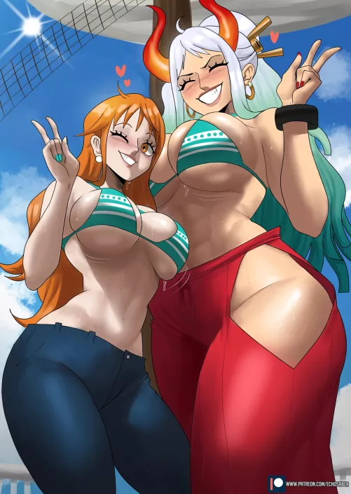 Nami and Yamato (EchoSaber) [One Piece] by Ankoku-Kishi