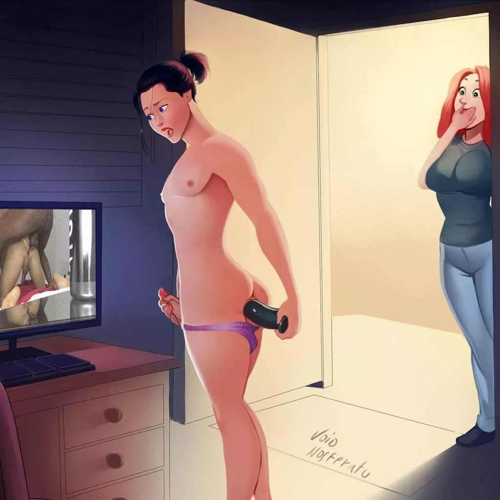 Oh fuck mom caught me fucking my ass ... again.. 🙄. I really should start to think about closing my door.... but I always cum whenever I get caught... posted by MillP00l