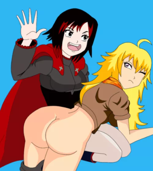Ruby about to spank Yang [Ghostly Sight] by AnimeChan39