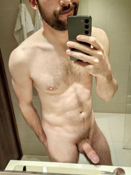 Semi in the hotel bathroom by hgeviann