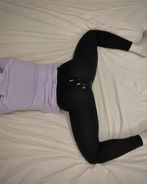 Stretching and getting soaked while in yoga pants by tangentomycurves