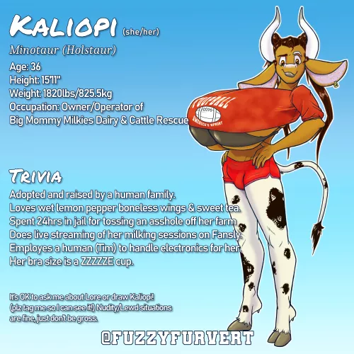 Big Minotaur Girl (by Fuzzyfurvert) by fuzzyfurvert