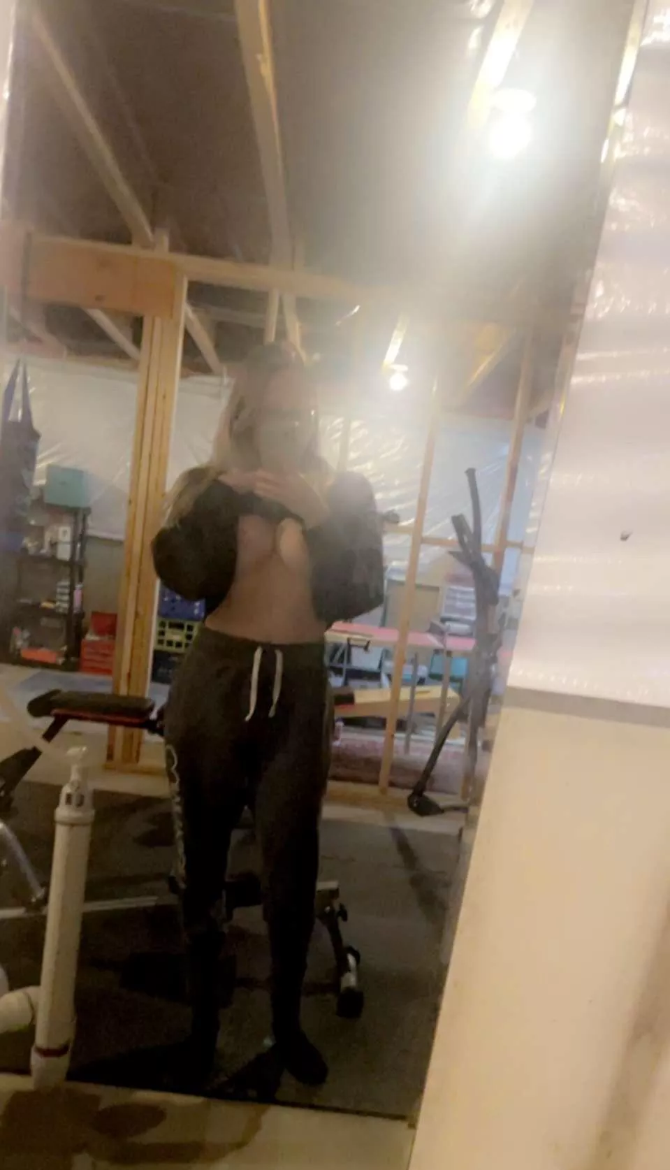 [F] working out for all the daddies out there in my daddy’s gym! posted by Missys_First_go60