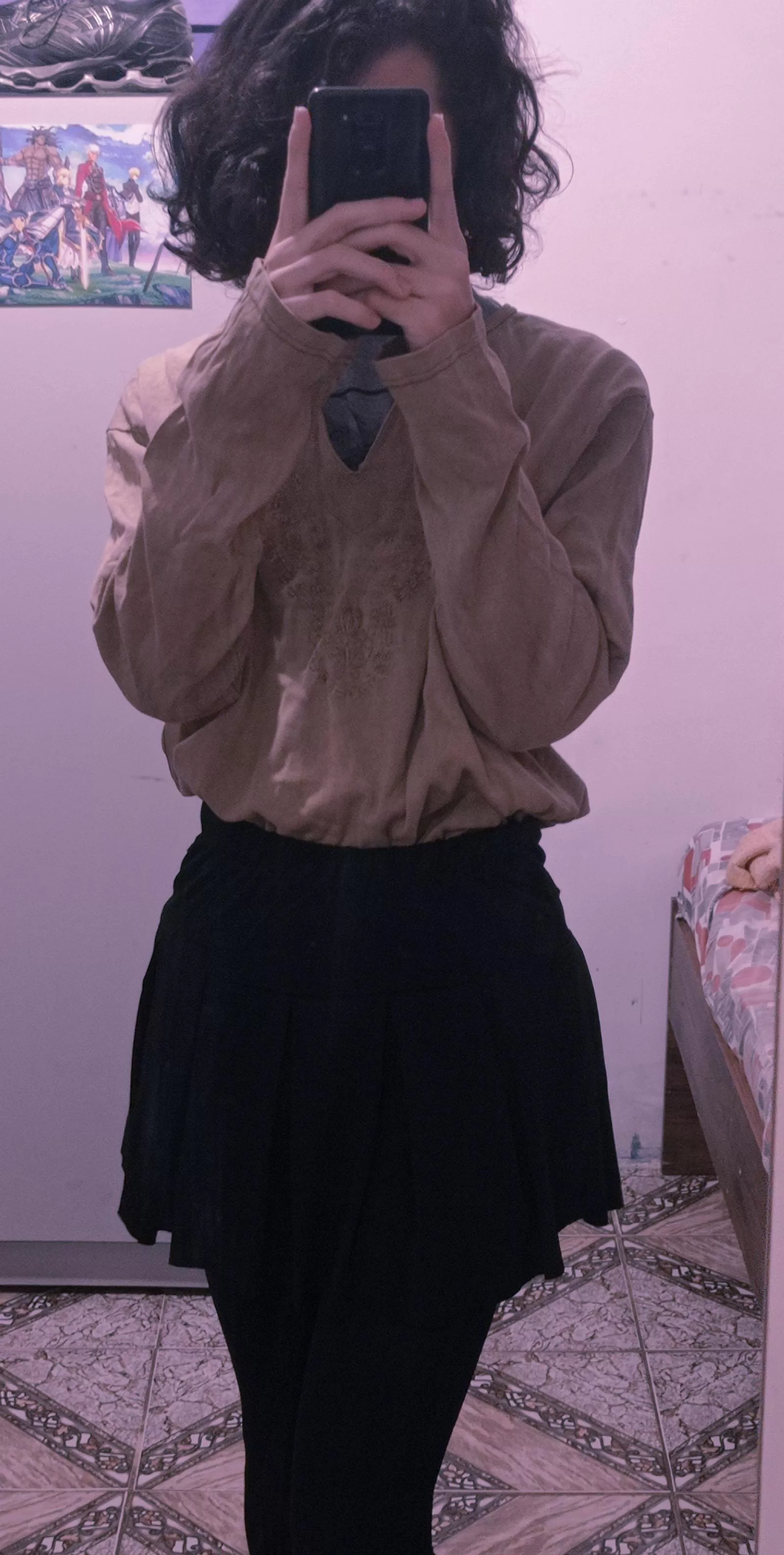 First time wearing a skirt and a pantyhose, feeling cute today posted by SashaLangley