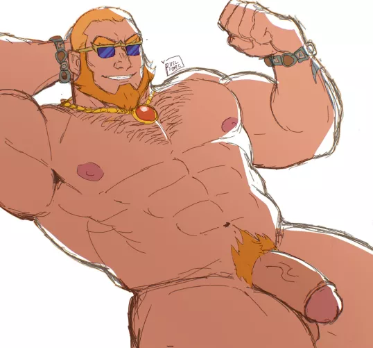 Flexing hunk by Ruslorc by Jeje797979