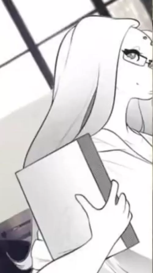 LF Mono source: glasses, small eyebrows, holding book, long hair by JamesssOwO