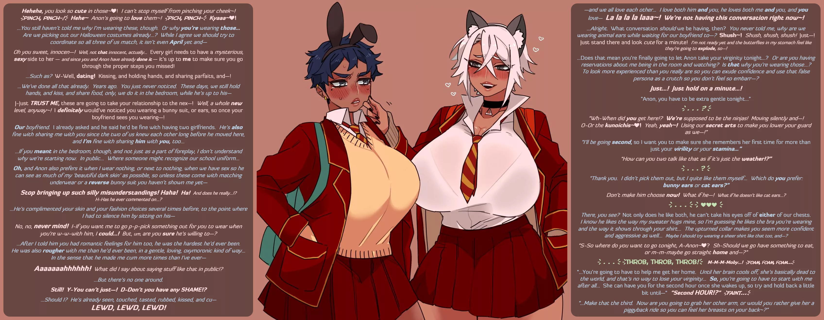 [(M)xFxF] Consider this a free sample {Sequel][Series][Childhood friends to lovers][Tomboy][Tsundere][Kuudere][Boyfriend sharing][Oppai!][Animal ears][Shy][Experience gap][MtG caption][Artist: picco__{ posted by MtG-Ti