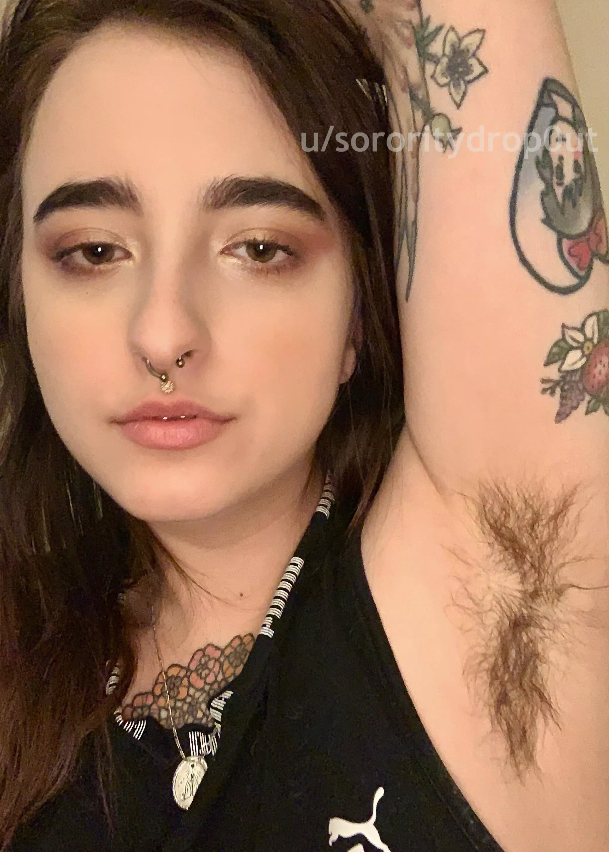 Showing off my makeup & pit growth (w a rare SFW) 😜💇‍♀️💘 posted by sororitydrop0ut