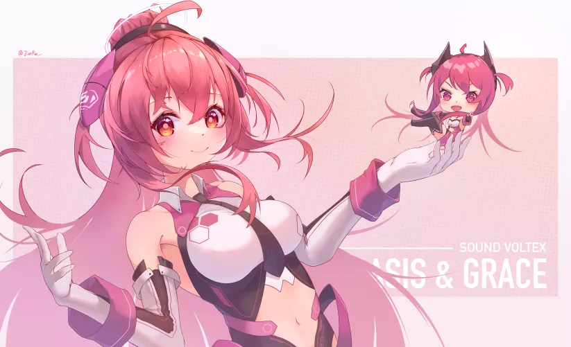 [Sound Voltex] Rasis holding chibi form Grace by Micker003