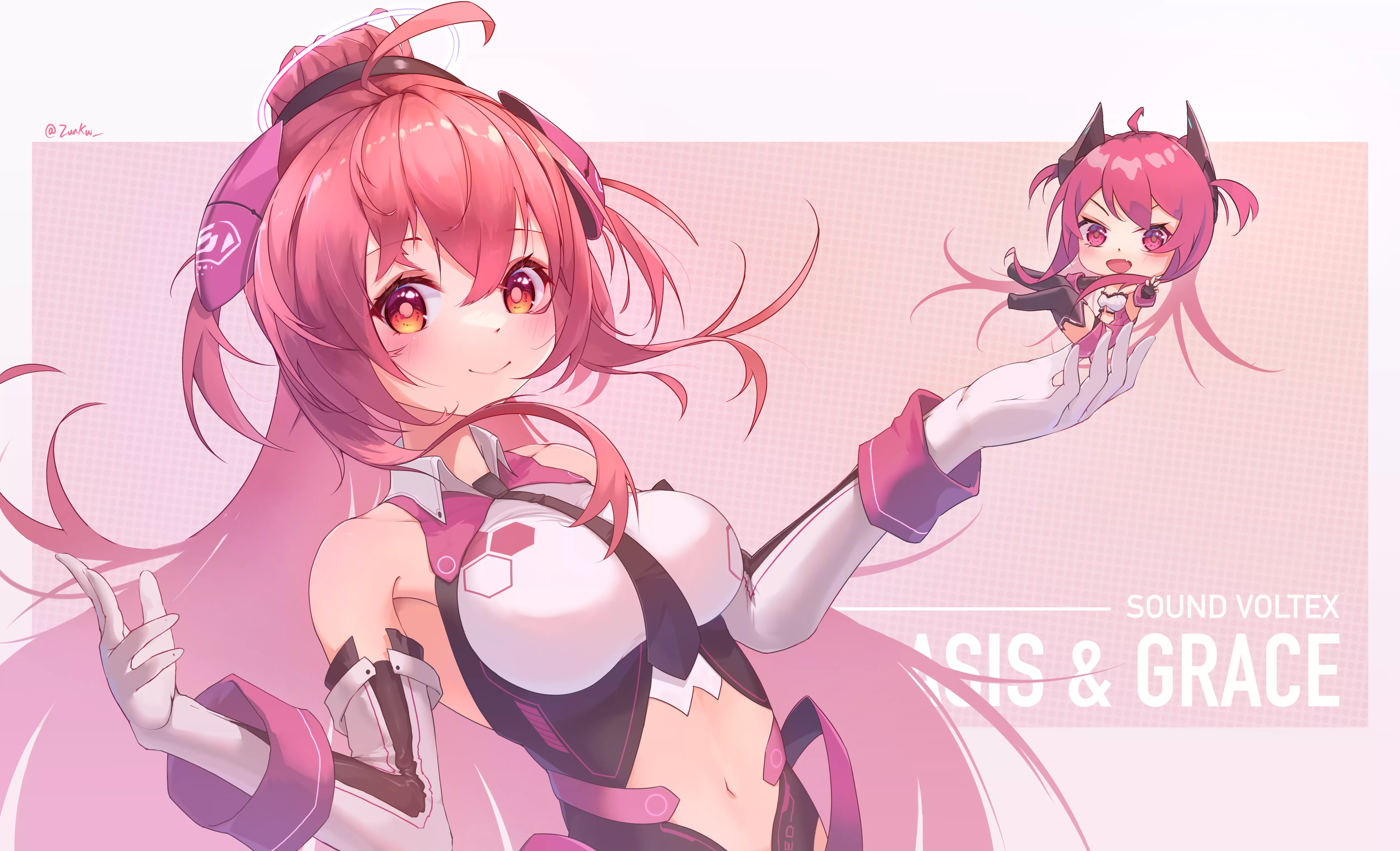 [Sound Voltex] Rasis holding chibi form Grace posted by Micker003