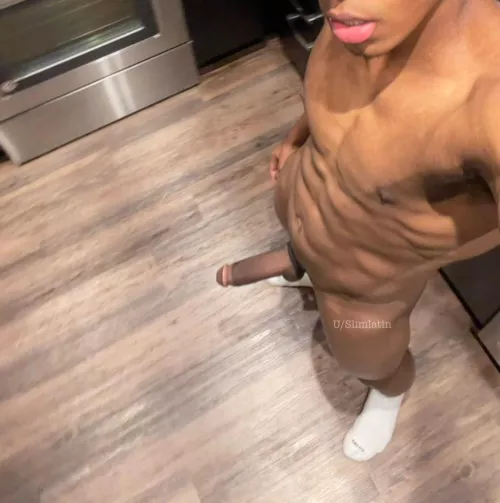 Dick out in the kitchen by slimlatin