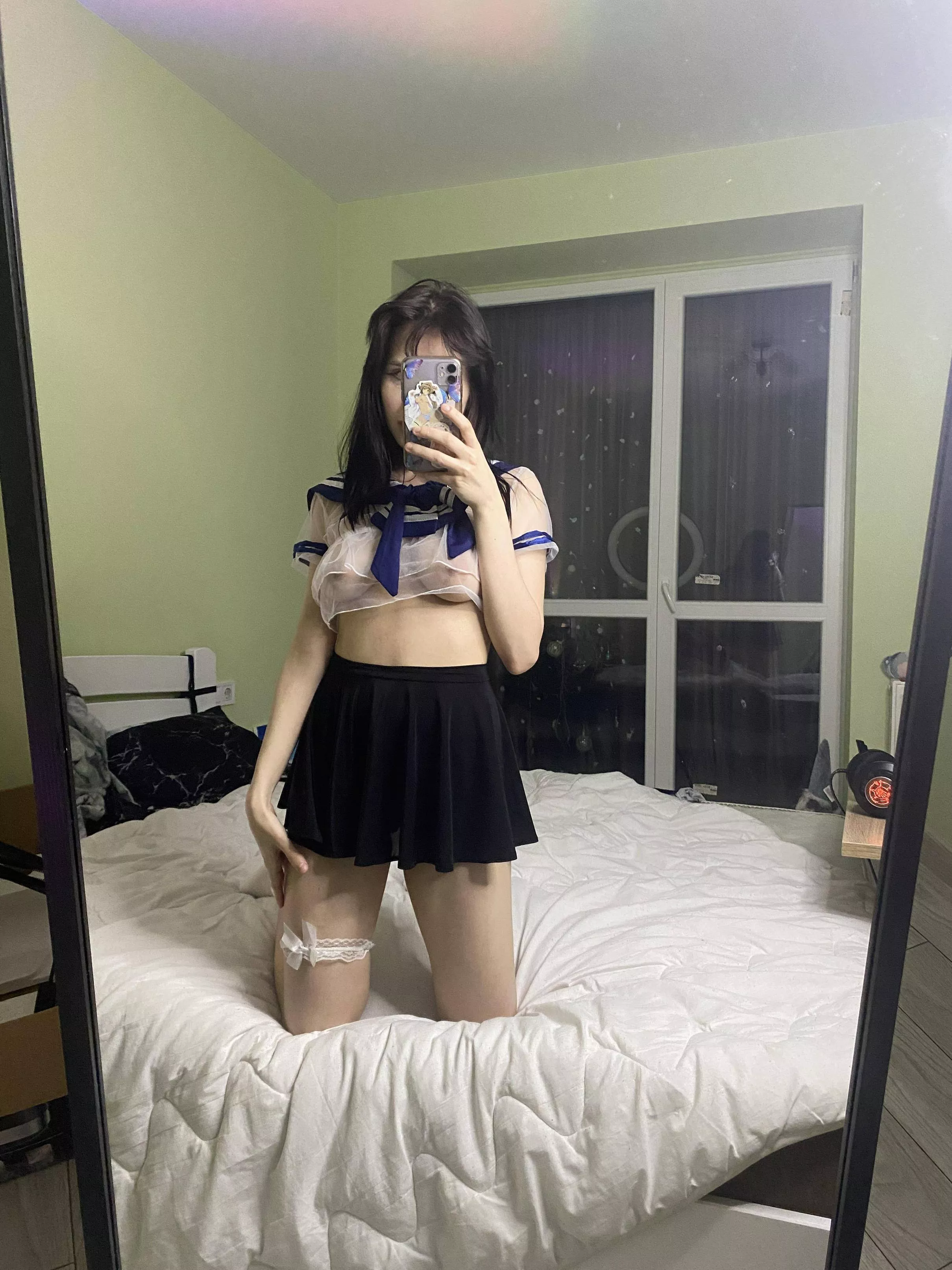 do you like my transparent top? posted by frannyreed