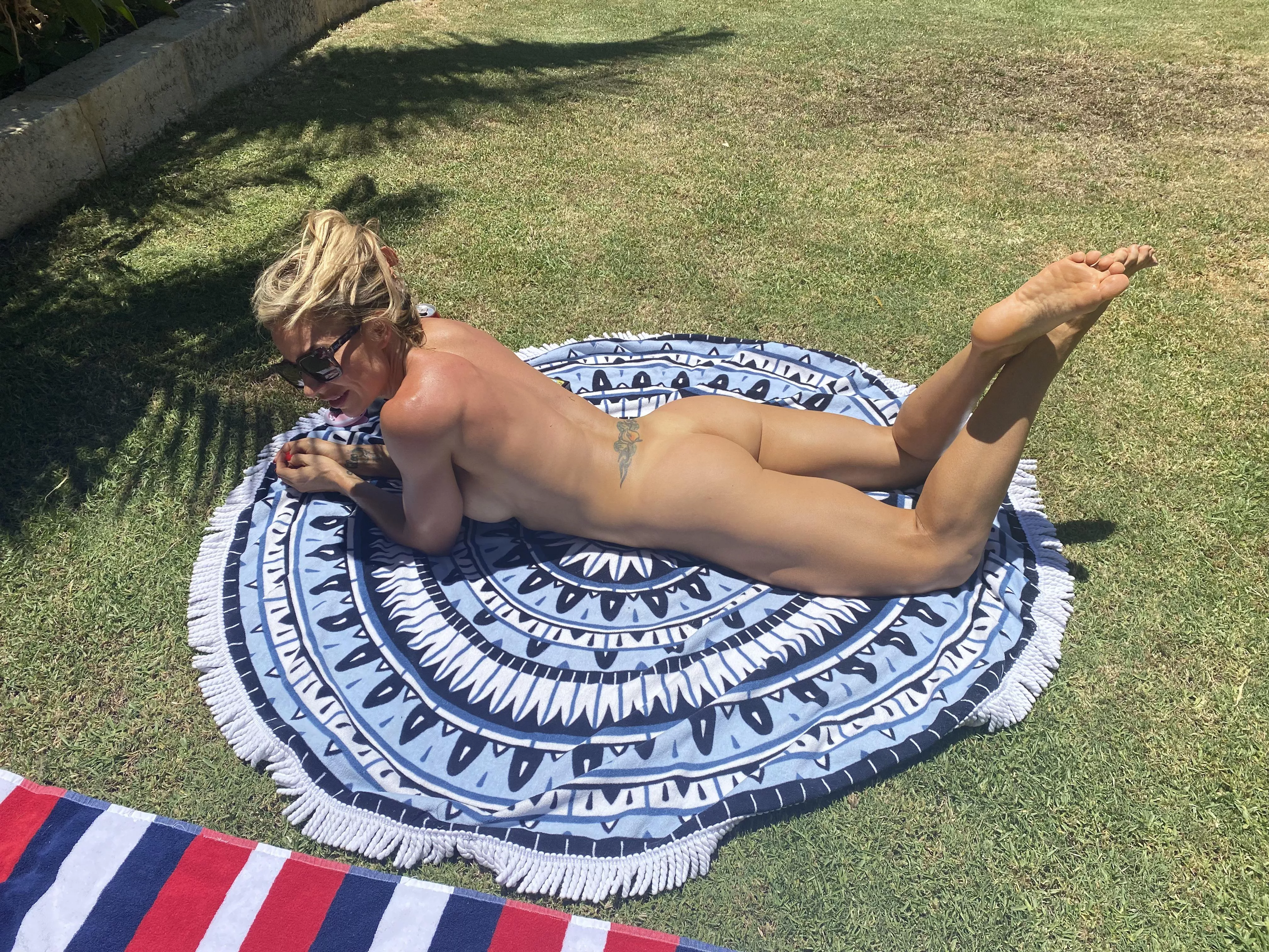 Getting my beach tan on posted by hothornyhoney