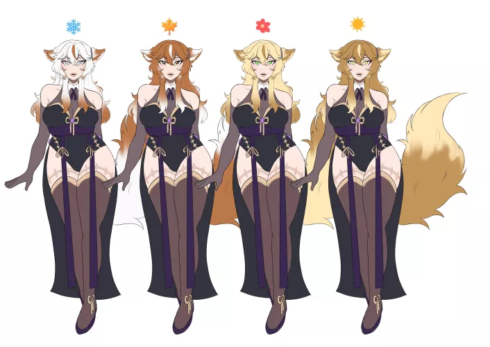 I finished a character design commission for an oc of a pretty fox girl! [my art] by ayameduse