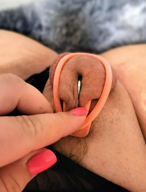 I love the way my pierced clit looks 😍 by sluttycharli