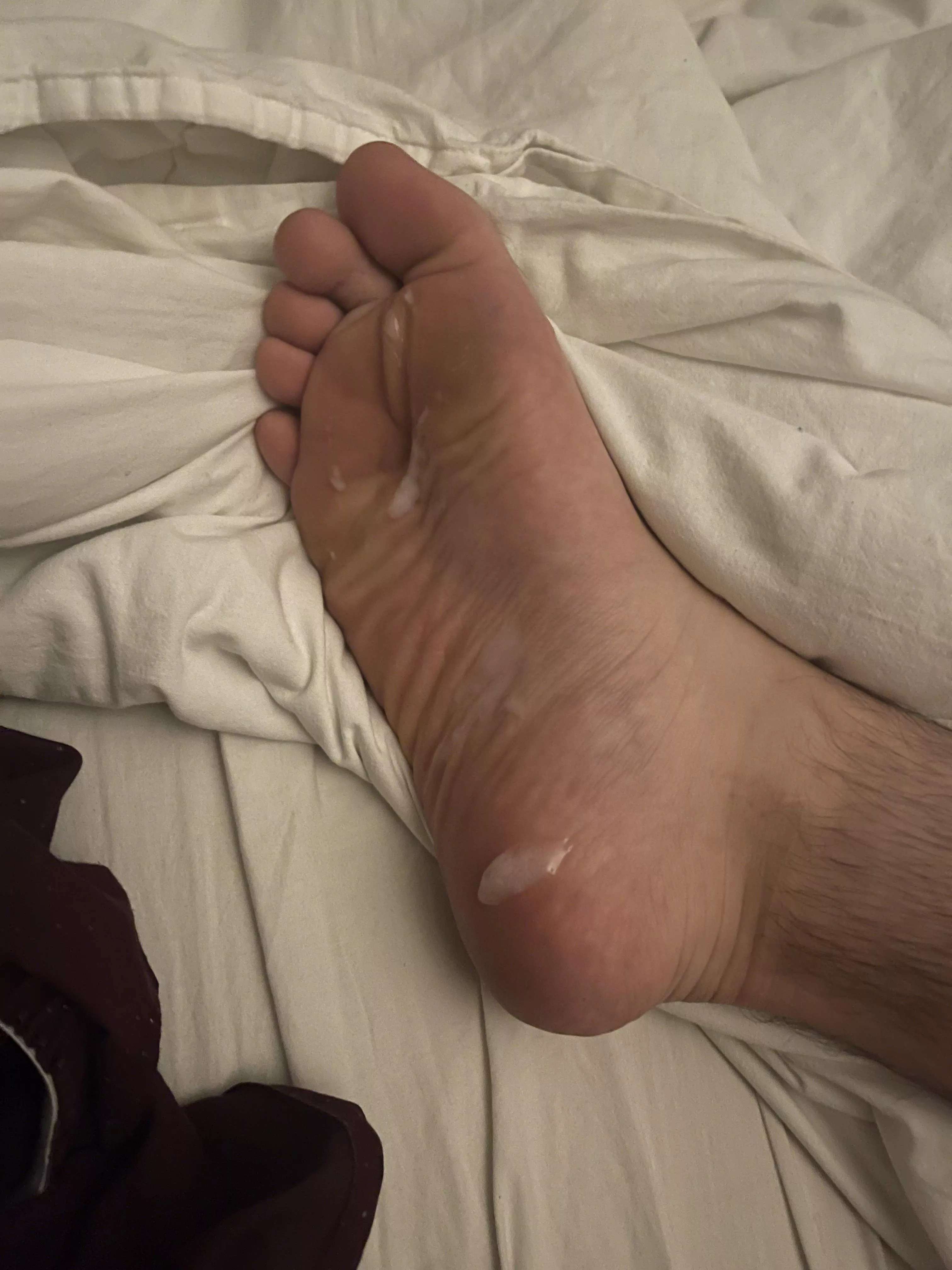 I spilled a bit. Care to lick it clean ?😅 posted by Mysockssmellthebest