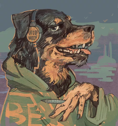 My self portrait as rottweiler [Celezart on Insta] by Olegeg