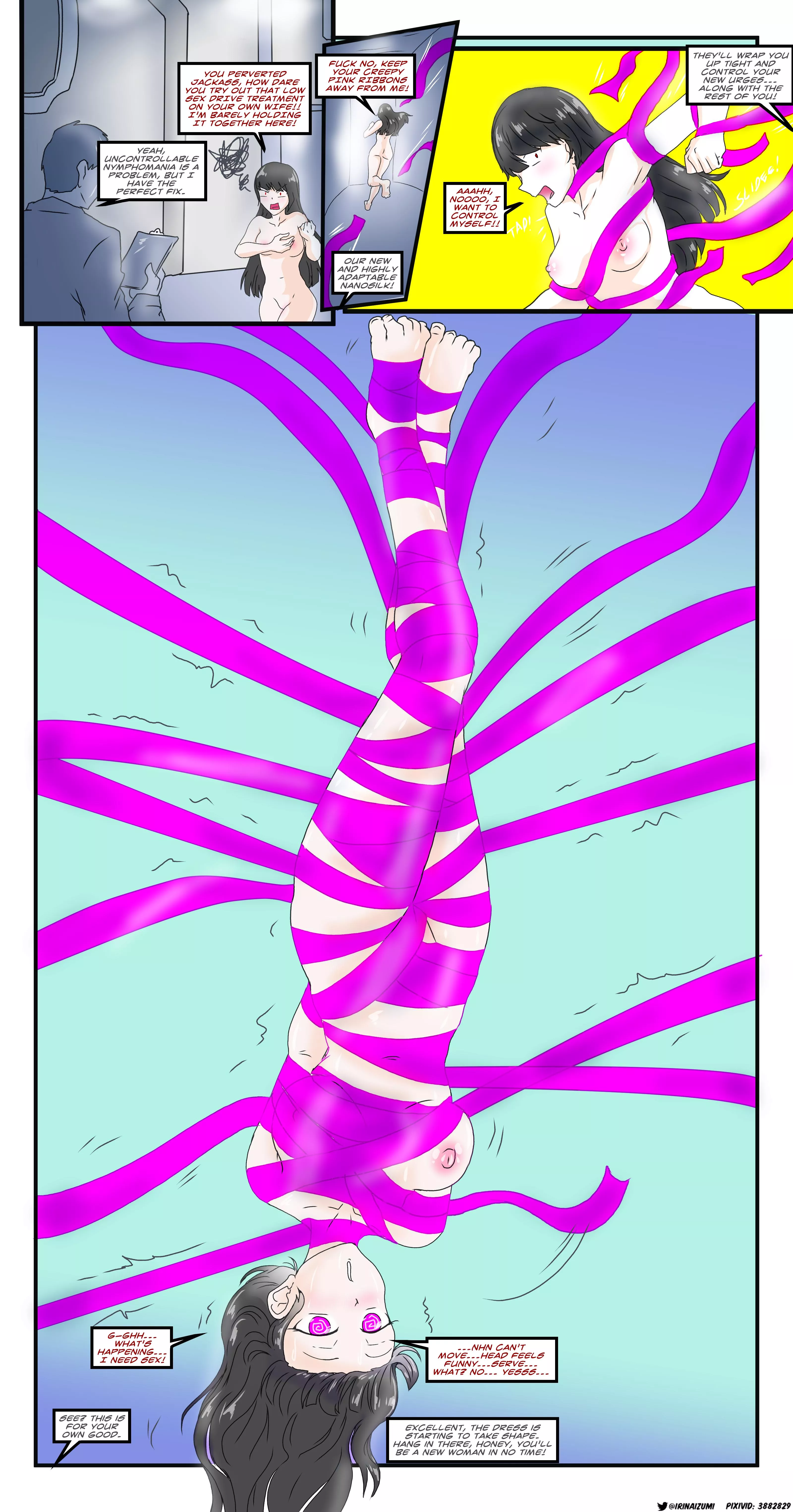 sex addict is trapped in a nanobots cloth dress that brainwashes her to only follow the orders of her daughters and husband (and not move unless told to) posted by LoudContract2700