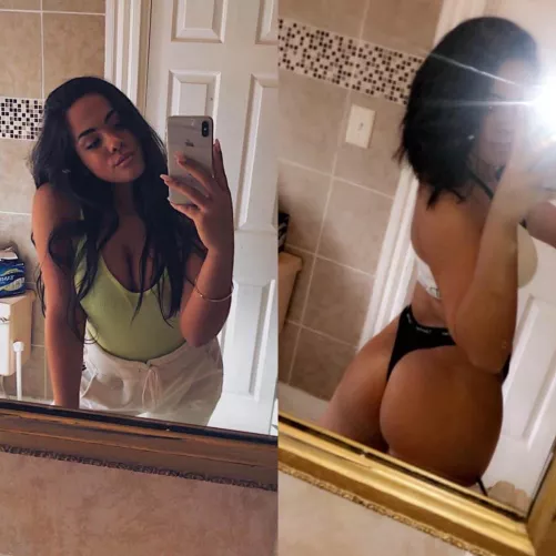 She fills out the thong by testingthebluewater