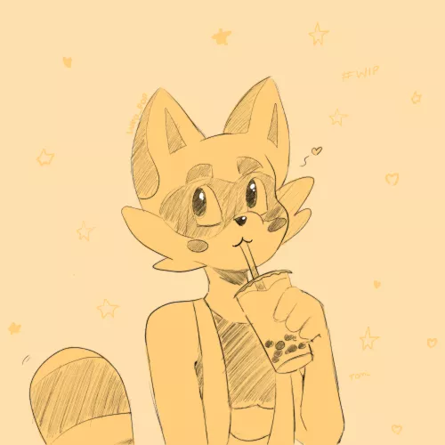 Tomi and Boba tea WIP (by luvopop~) by luvo_pop