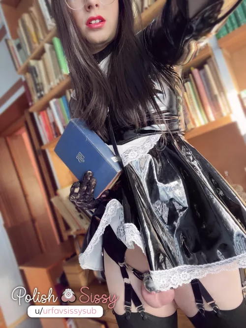 Are you surprised to see what's under my dress? It makes me a Good Sissy Maid, right? 😇🔐🖤 by urfavsissysub