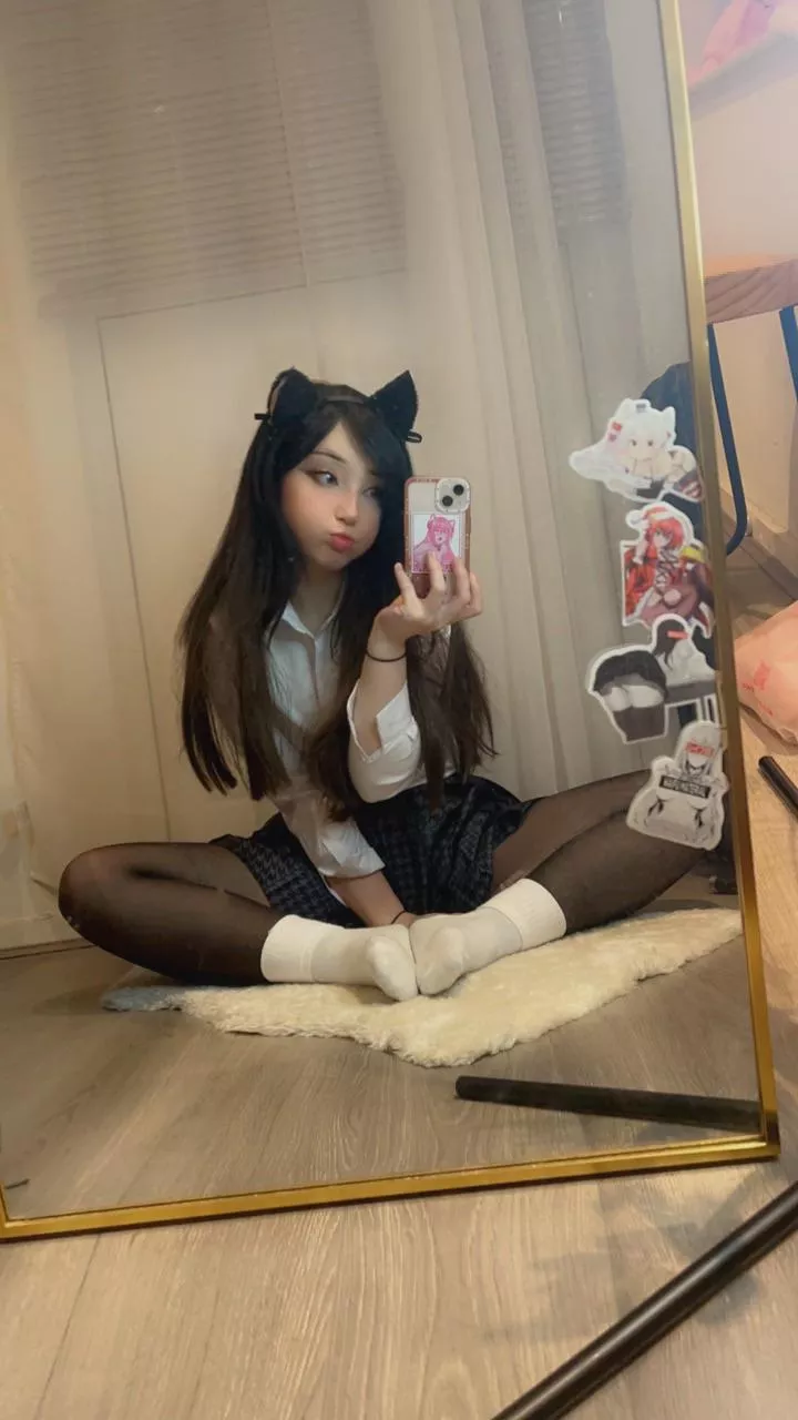 do you like my white socks and pantyhose combo? posted by emiliafoxx