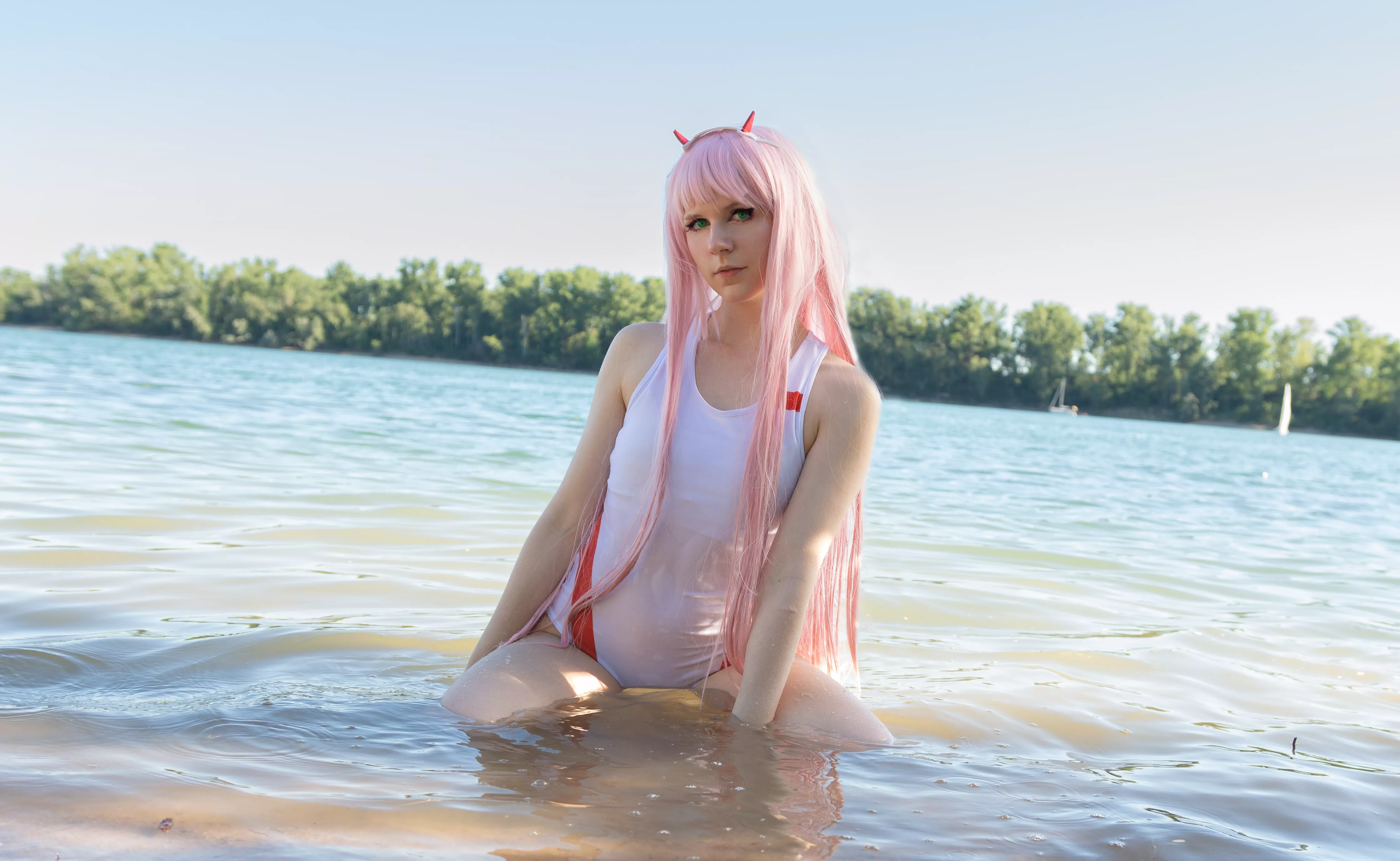 Enjoying my day at the beach~ Zero-Two from Darling in the franxx by x_nori_ [Self] posted by x_nori_