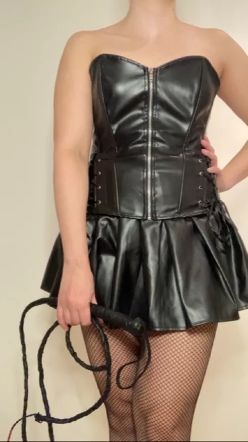 Femdom Leather corset by dommequeenheather