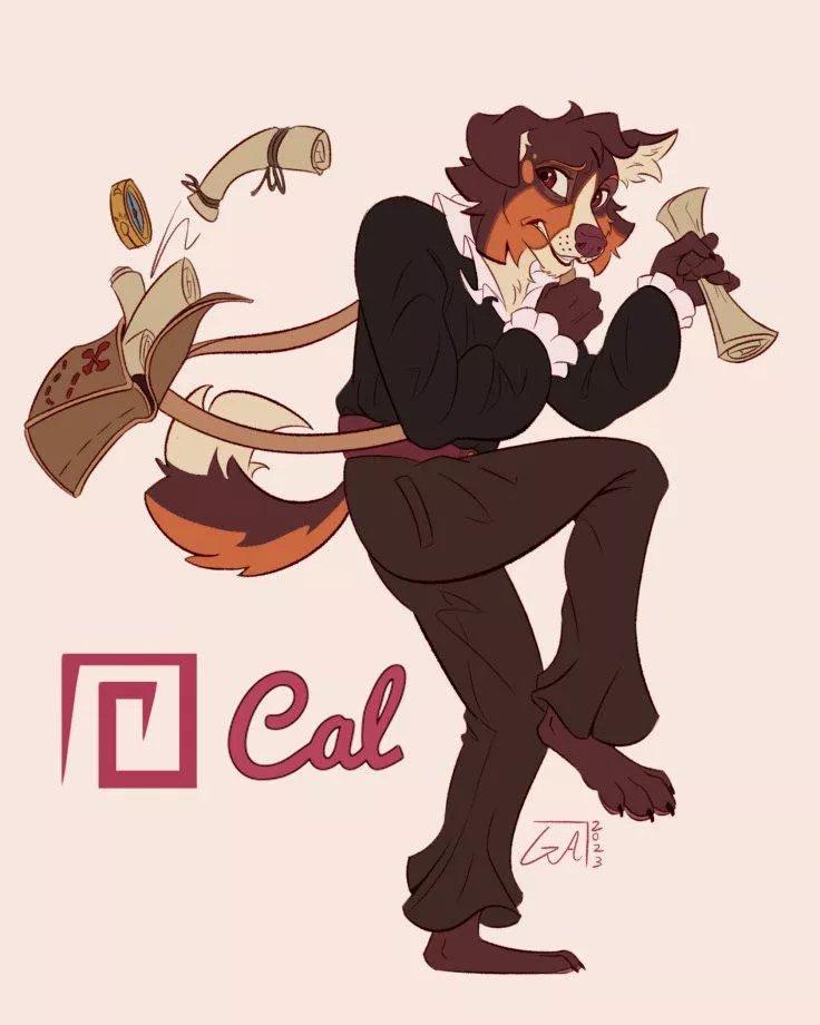 My pirate collie Cal, he’s the navigator of the crew :) Art by me 🍪 (@ArtsGalinn on Twitter) posted by Galinn-Arts