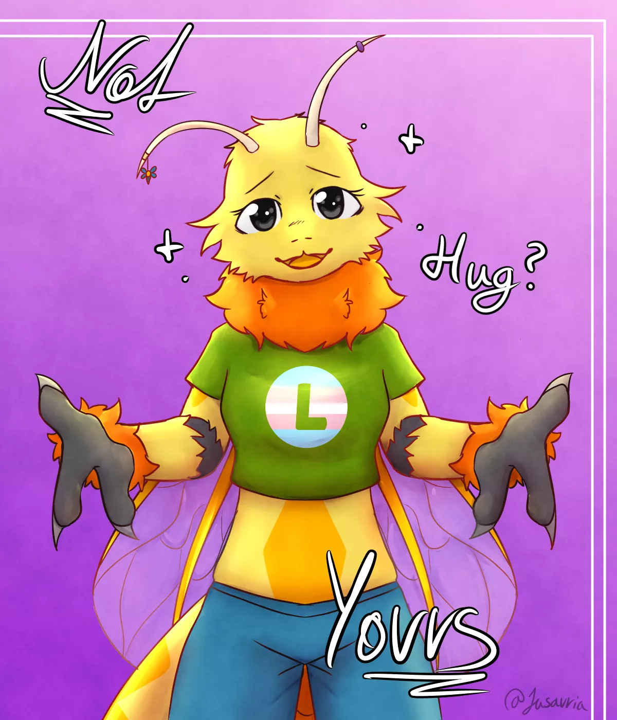 The last hug of this week. (art by me - YCH Commission for someone) posted by jusauria_sfw