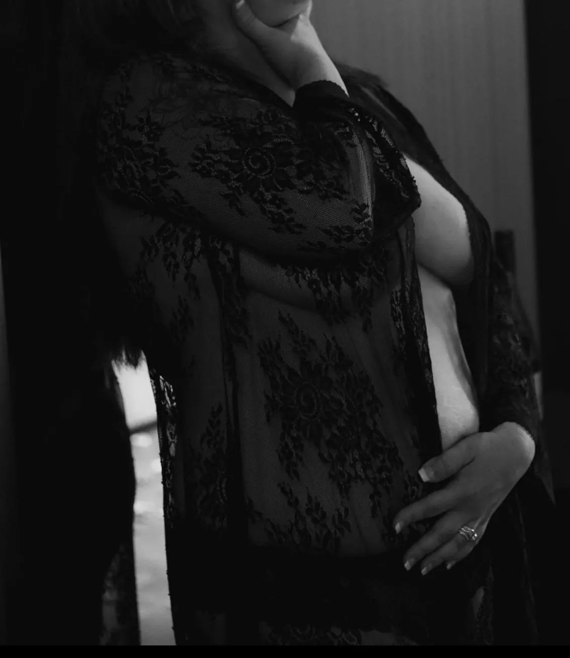 Black lace is my favorite… shows just enough… posted by Accountant36