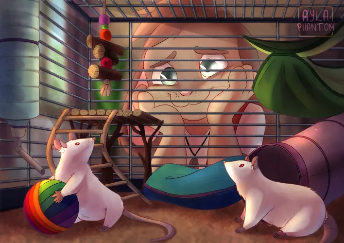 gift for my partner, since he is a rat dad now :> by AylaPhantom