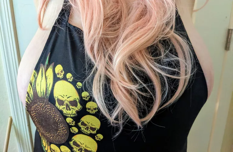 Overalls and no bra. Hubby doesn't like the attention I get but I definitely do by Pleasecallmekitty