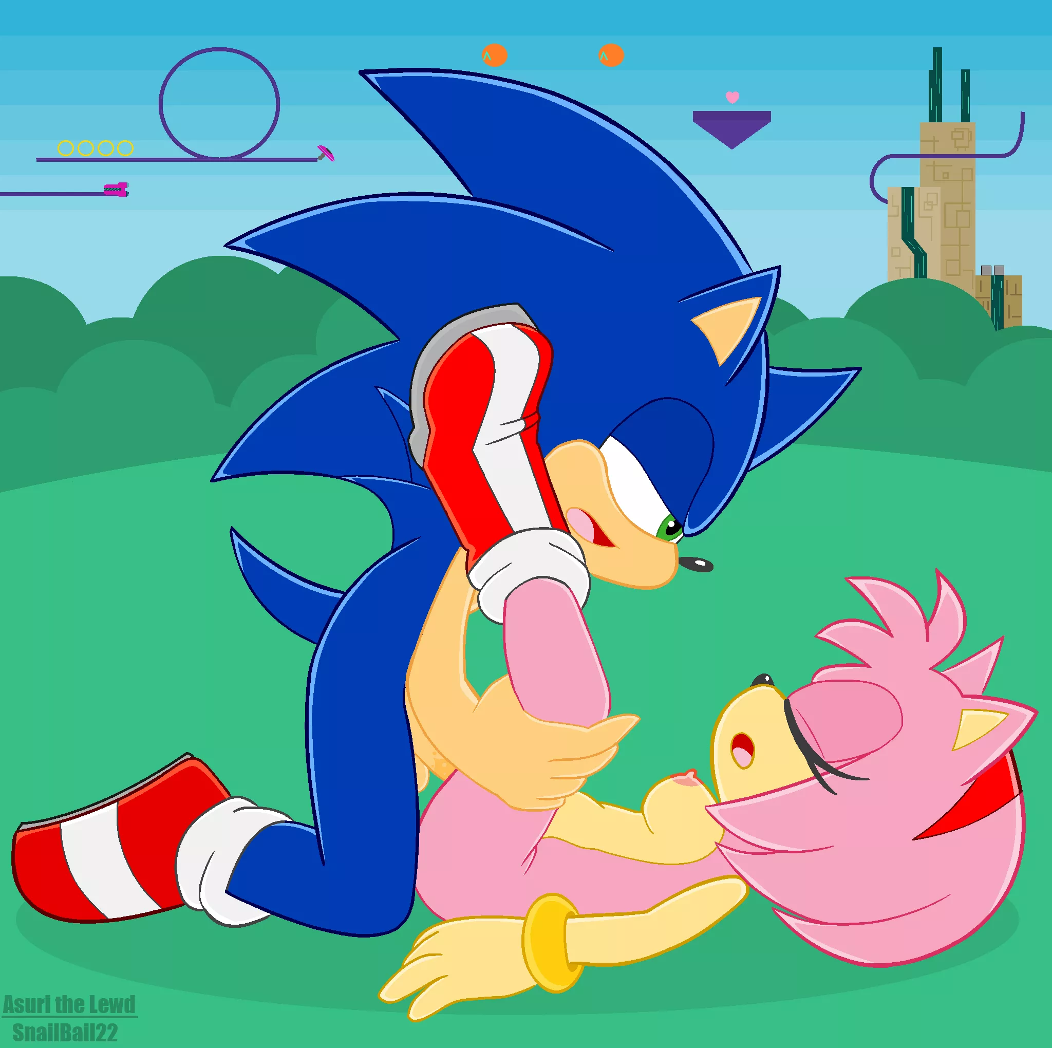 Sonic & Amy Frontiers (SnailBail22) posted by SnailBail22