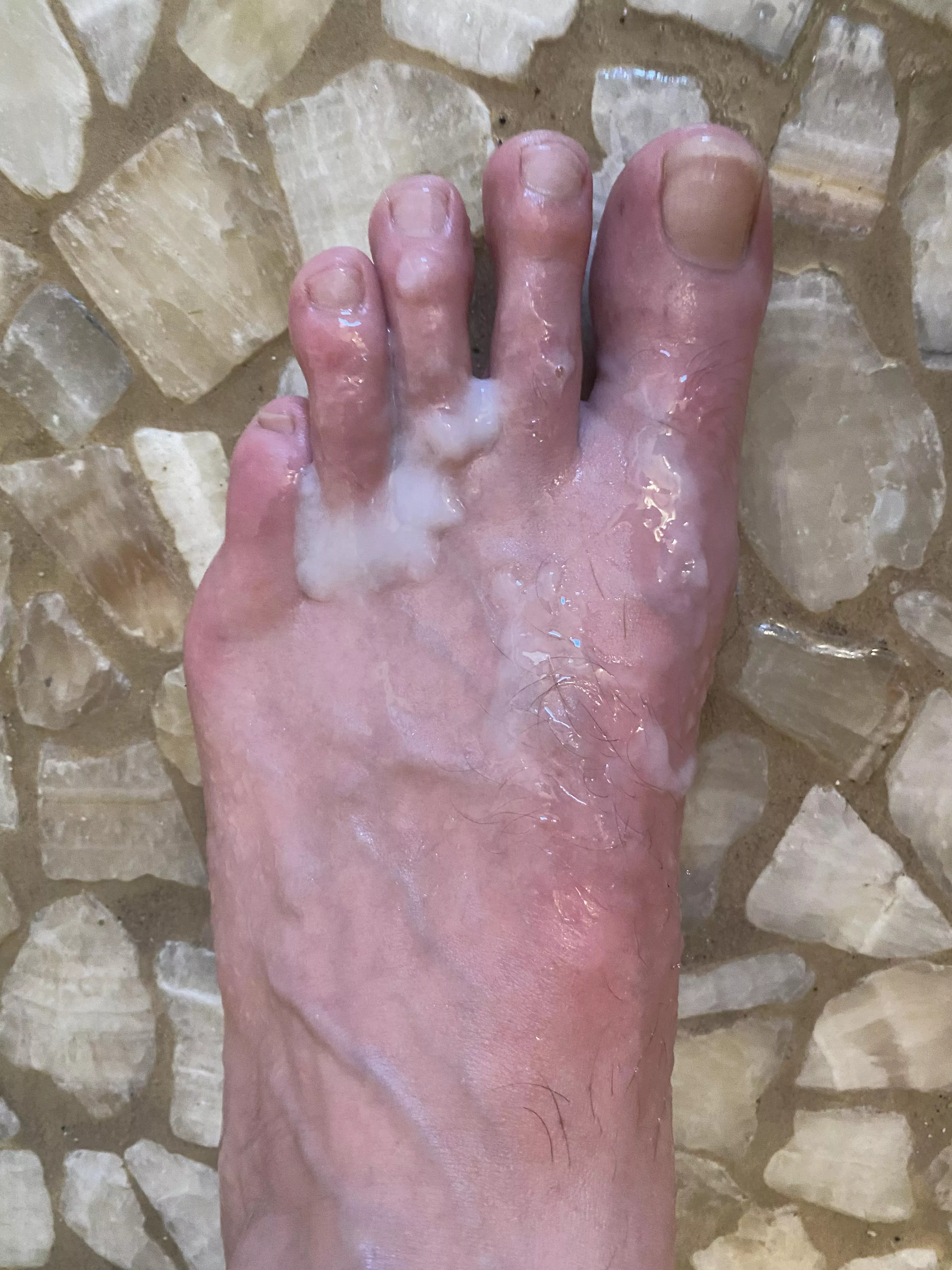 Who wants to lick my cum off my feet? posted by bourbonboy614