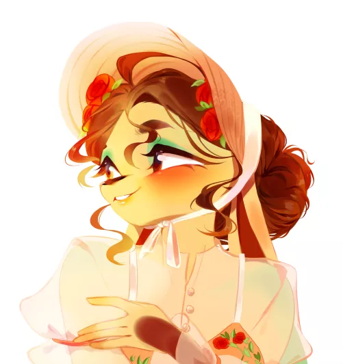 A flower lady ! (art by me @pegasister506 on twitter uqu) by SkylerPegas