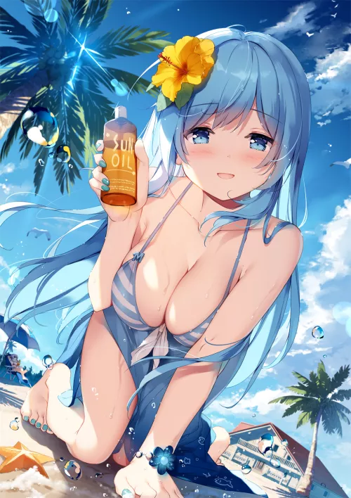 Emori Miku Need Help for Oiling Up her Body [Emori Miku Project] (Miyase Mahiro) by ecchi_neko