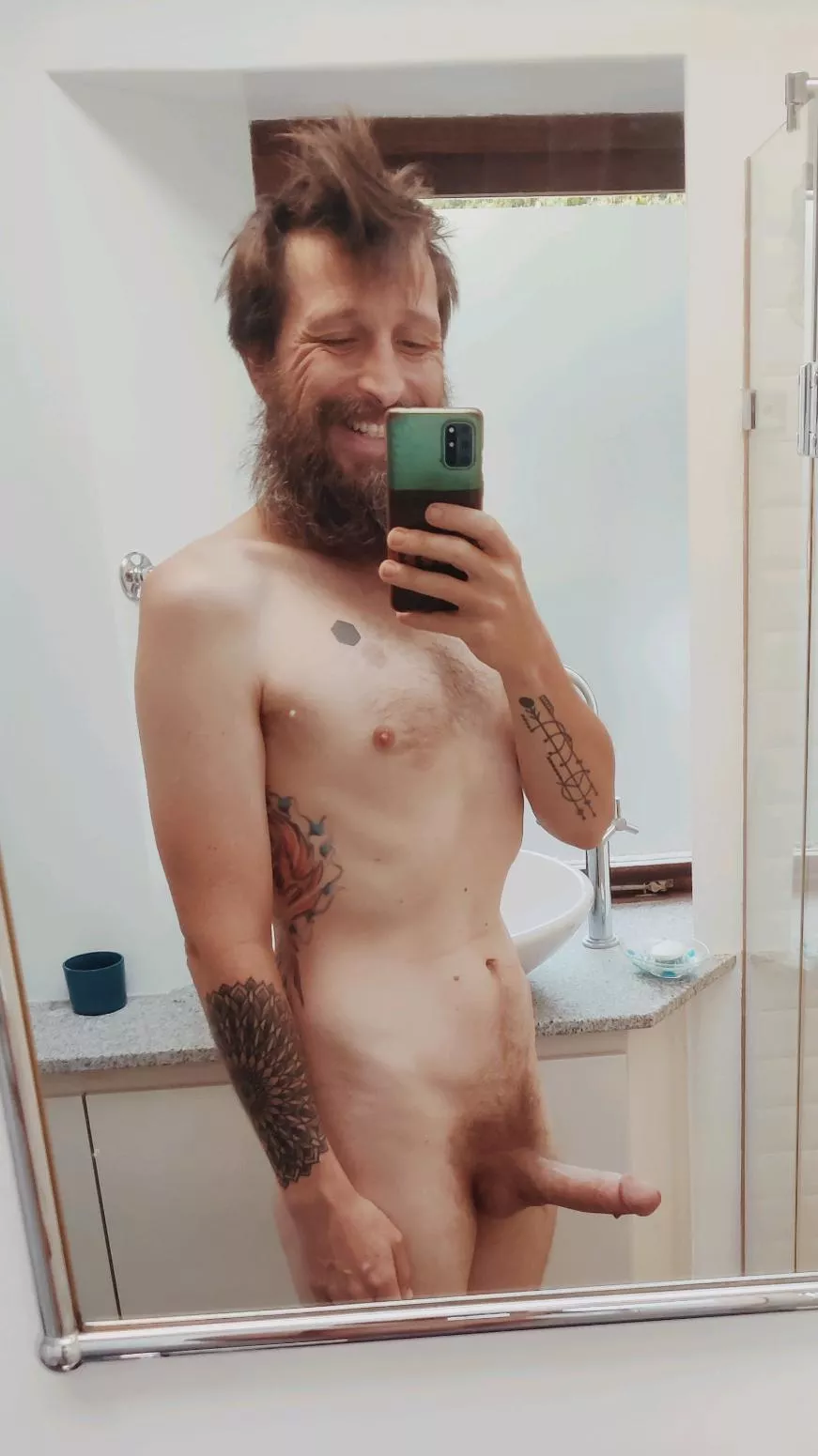 First post! Not the best shot of the beard but the boner will do... posted by Hard_Beard