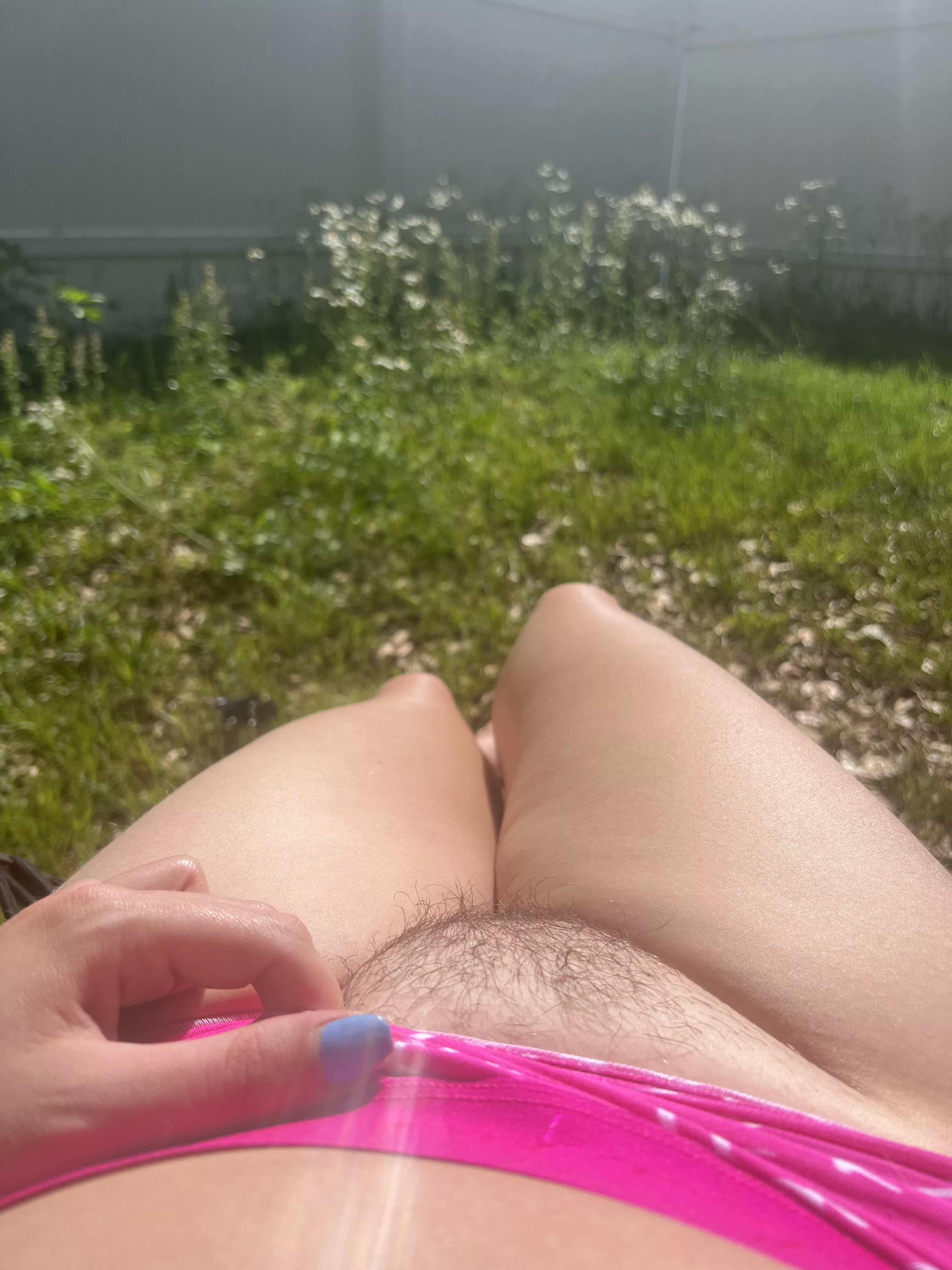 Flashing my hair pussy at my neighbor posted by KittyCream_