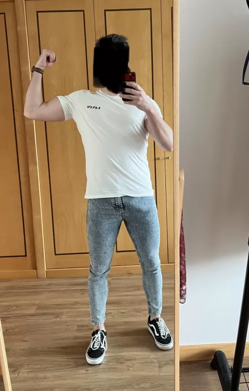 new jeans…got some stares at work by artista35