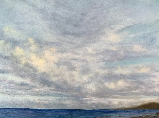 Oahu Skies - One of my paintings based on a photo at KoOlina beach, Oahu by anilsawe