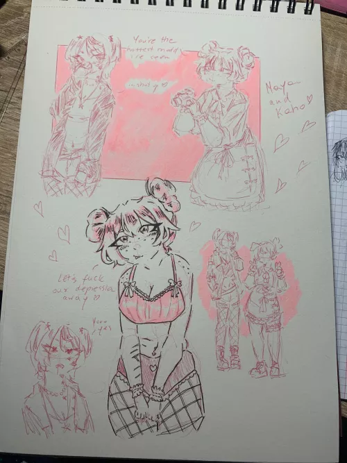 Shy tall girl and her confident thicc gf [Original] by pumlatte