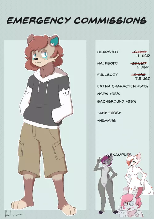 Emergency Commissions by Khilluz