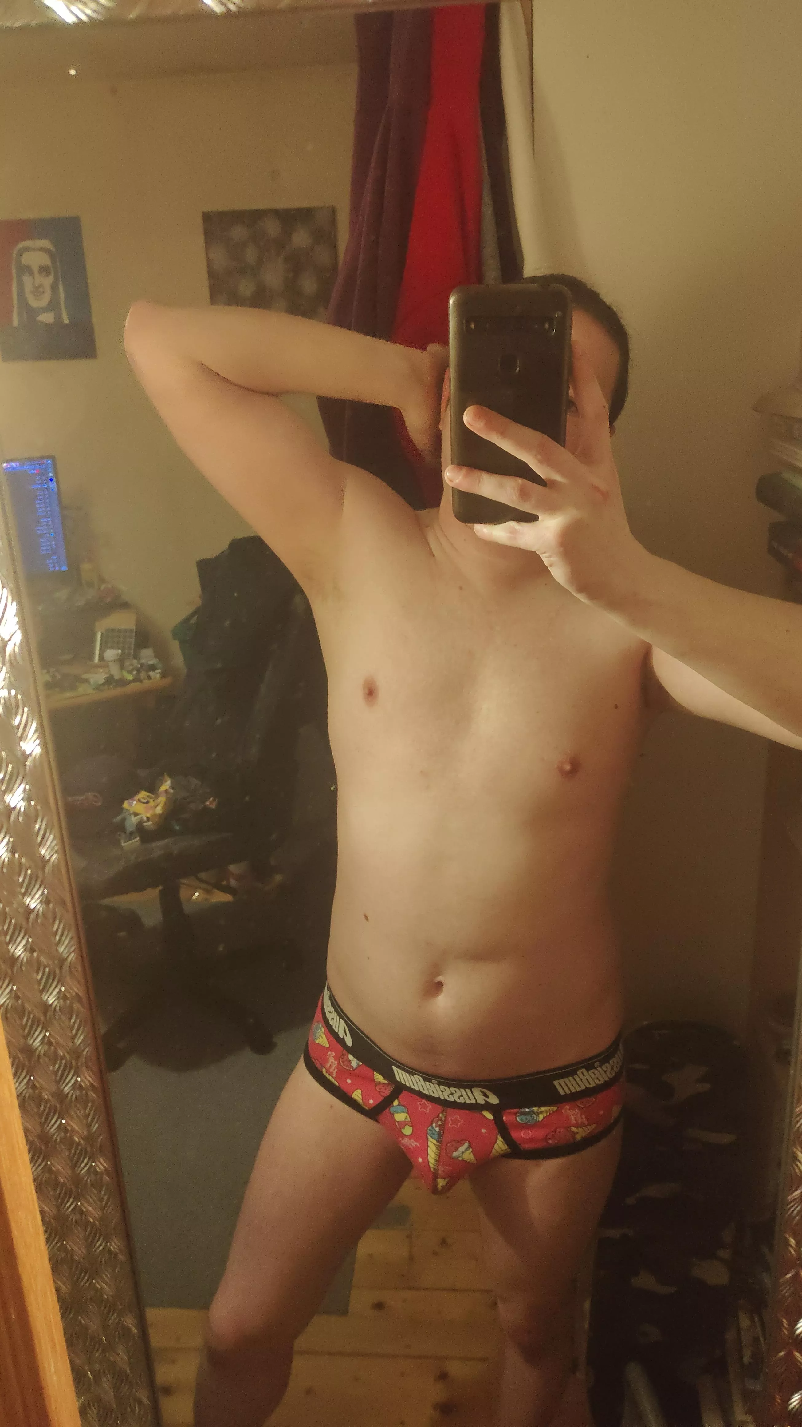 Feeling tasty in my Aussies 😋 posted by Fuzz-Munkie