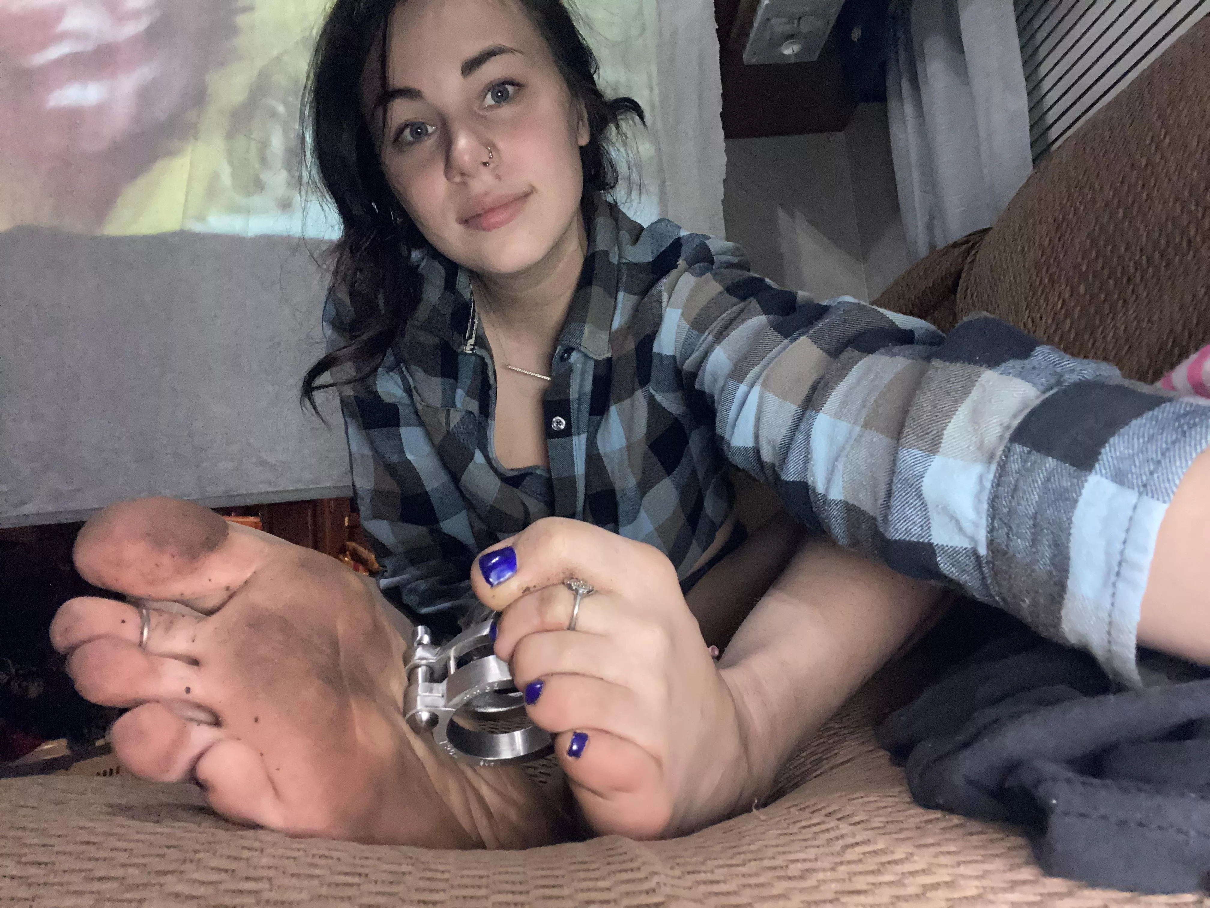 Get to cleaning and I don’t want to see you miss a spot or els I’ll put your c**k in this chastity only to leave you in throbbing pain anytime you want to worship me again. posted by solesbymia