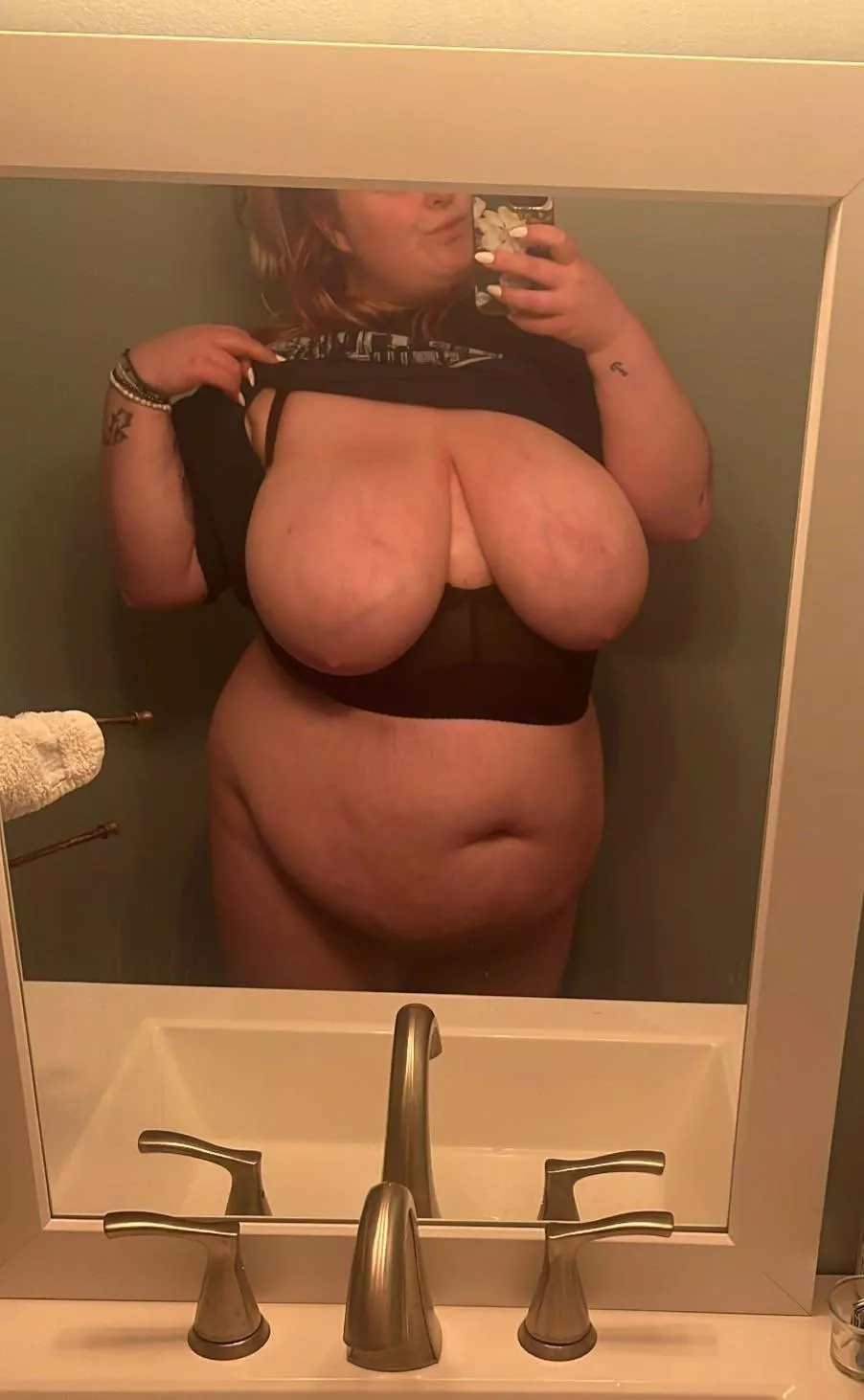 Tiddies featuring my belly posted by doyoudreamofmytits