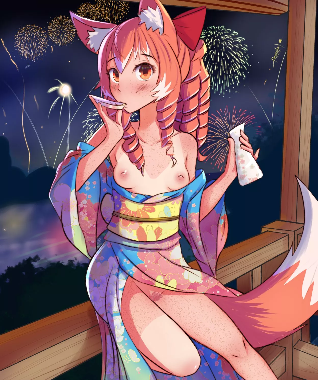 Watching the fireworks together (Artpoppytart) posted by Scipio-Maior