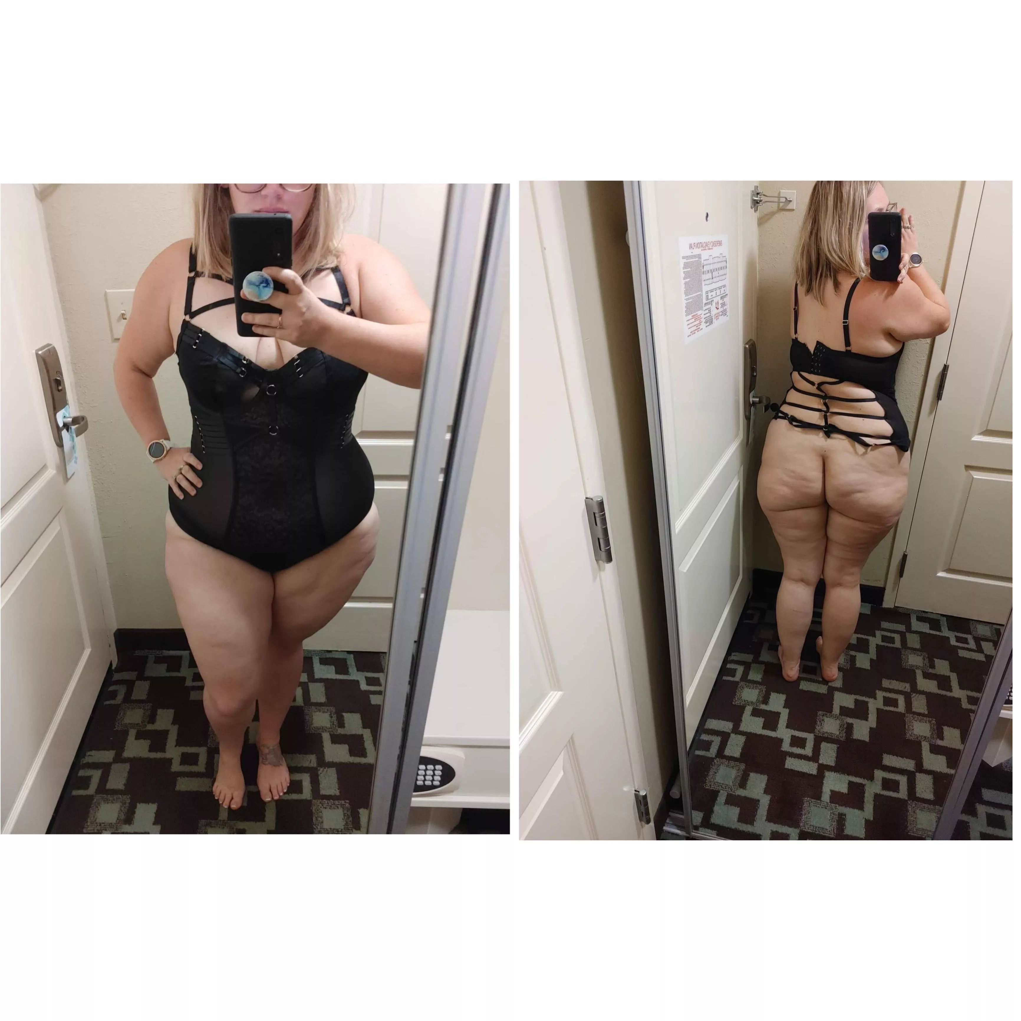 Bbw milf ass in black lingerie posted by Ok-Storage1866